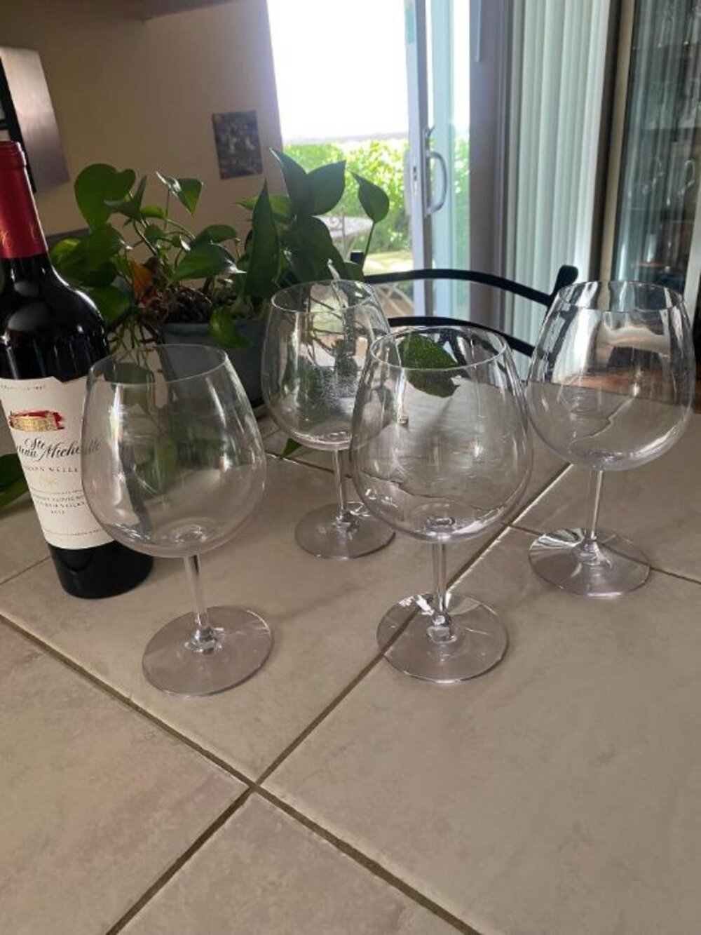 Set of Four unbreakable Stemmed Wine Glasses